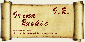 Irina Ruškić vizit kartica